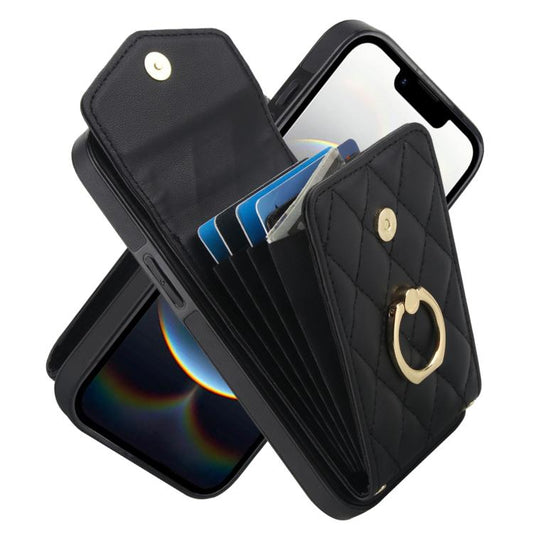 Rhombic Texture Card Bag Phone Case with Long Lanyard, For iPhone 17 Pro Max, For iPhone 17 Pro, For iPhone 17