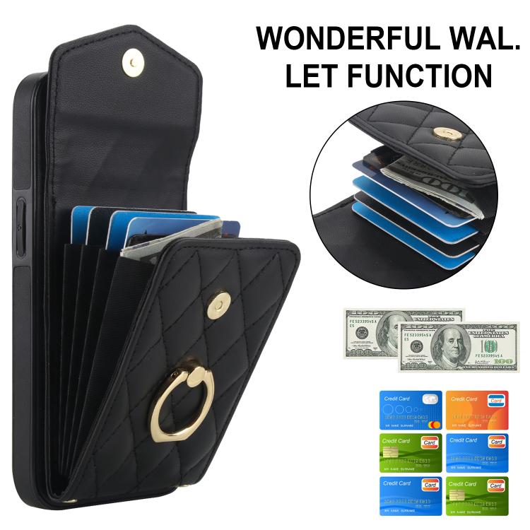 Rhombic Texture Card Bag Phone Case with Long Lanyard, For iPhone 17 Pro Max, For iPhone 17 Pro, For iPhone 17