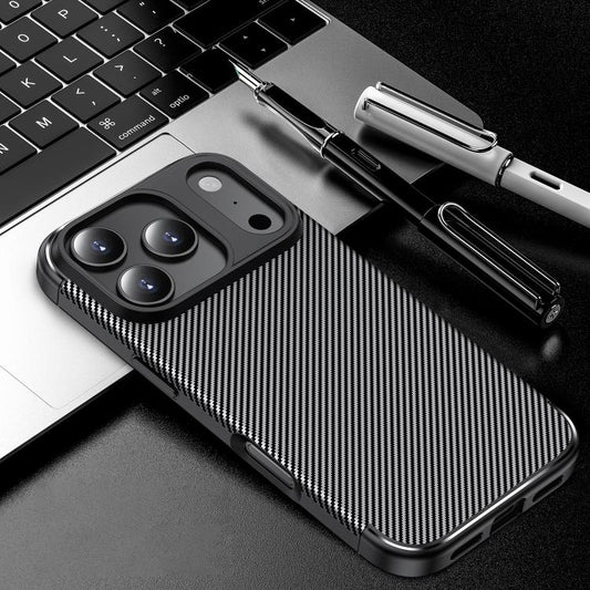 Carbon Fiber Texture Shockproof TPU Phone Case, For iPhone 17 Pro Max, For iPhone 17 Pro, For iPhone 17, For iPhone Air, For iPhone SE 2024, For iPhone 16 Pro Max, For iPhone 16 Pro, For iPhone 16 Plus, For iPhone 16, For iPhone 15 Pro Max             ...
