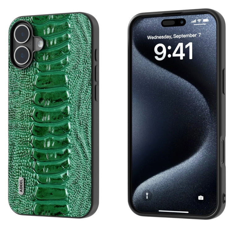 ABEEL Genuine Leather Weilai Series Phone Case, For iPhone 16 Pro Max, For iPhone 16 Pro, For iPhone 16 Plus, For iPhone 16, For iPhone 15 Pro Max, For iPhone 15 Pro
