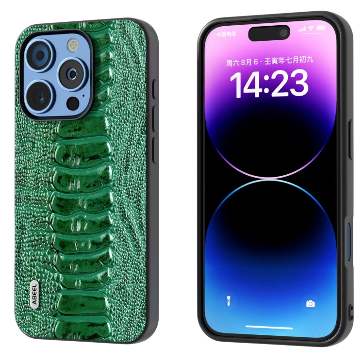 ABEEL Genuine Leather Weilai Series Phone Case, For iPhone 16 Pro Max, For iPhone 16 Pro, For iPhone 16 Plus, For iPhone 16, For iPhone 15 Pro Max, For iPhone 15 Pro