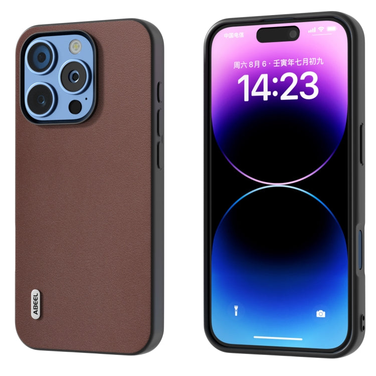 ABEEL Genuine Leather Xiaoya Series Phone Case, For iPhone 16 Pro Max, For iPhone 16 Pro, For iPhone 16 Plus, For iPhone 16, For iPhone 15 Pro Max, For iPhone 15 Pro