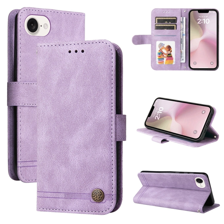 Skin Feel Life Tree Leather Phone Case