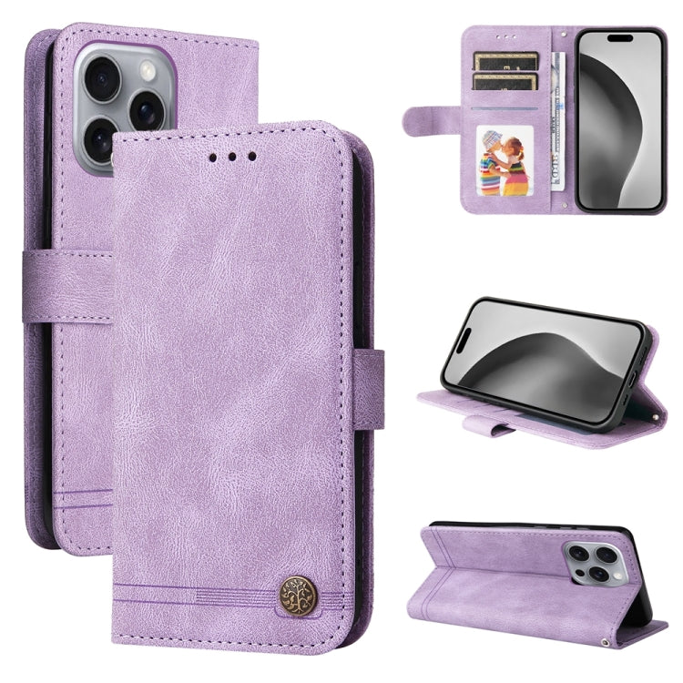 Skin Feel Life Tree Leather Phone Case, For iPhone 17 Air, For iPhone 16 Pro Max, For iPhone 16 Pro, For iPhone 16 Plus