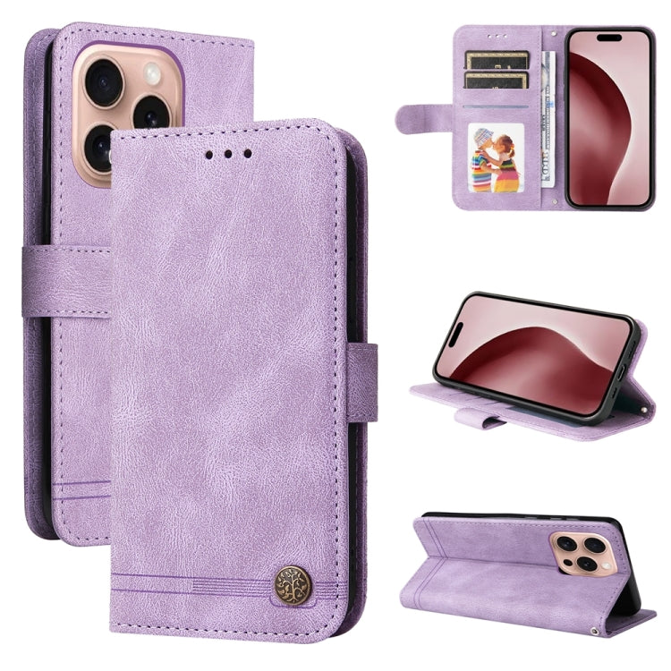 Skin Feel Life Tree Leather Phone Case, For iPhone 17 Air, For iPhone 16 Pro Max, For iPhone 16 Pro, For iPhone 16 Plus