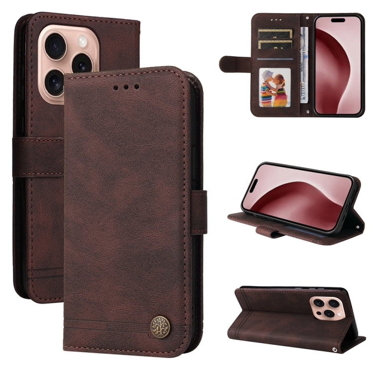Skin Feel Life Tree Leather Phone Case, For iPhone 17 Air, For iPhone 16 Pro Max, For iPhone 16 Pro, For iPhone 16 Plus