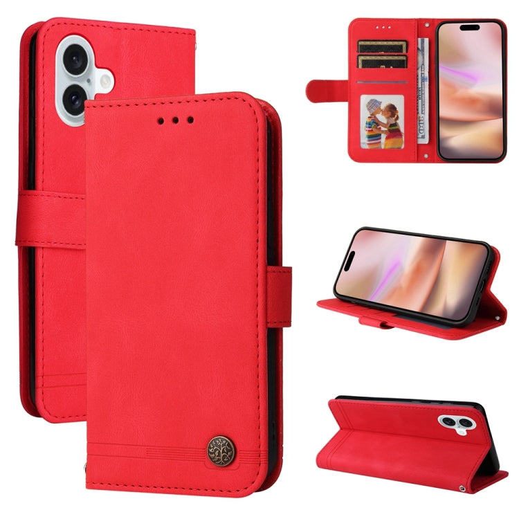 Skin Feel Life Tree Leather Phone Case, For iPhone 17 Air, For iPhone 16 Pro Max, For iPhone 16 Pro, For iPhone 16 Plus