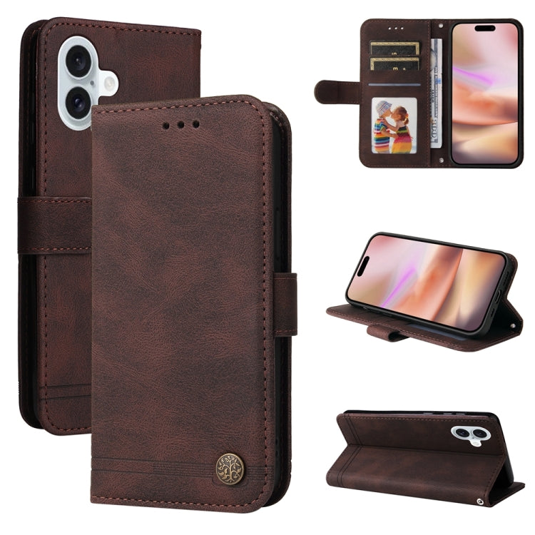 Skin Feel Life Tree Leather Phone Case, For iPhone 17 Air, For iPhone 16 Pro Max, For iPhone 16 Pro, For iPhone 16 Plus