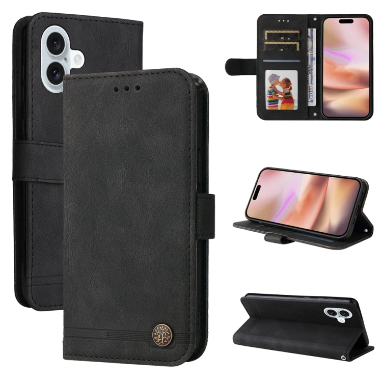 Skin Feel Life Tree Leather Phone Case, For iPhone 17 Air, For iPhone 16 Pro Max, For iPhone 16 Pro, For iPhone 16 Plus