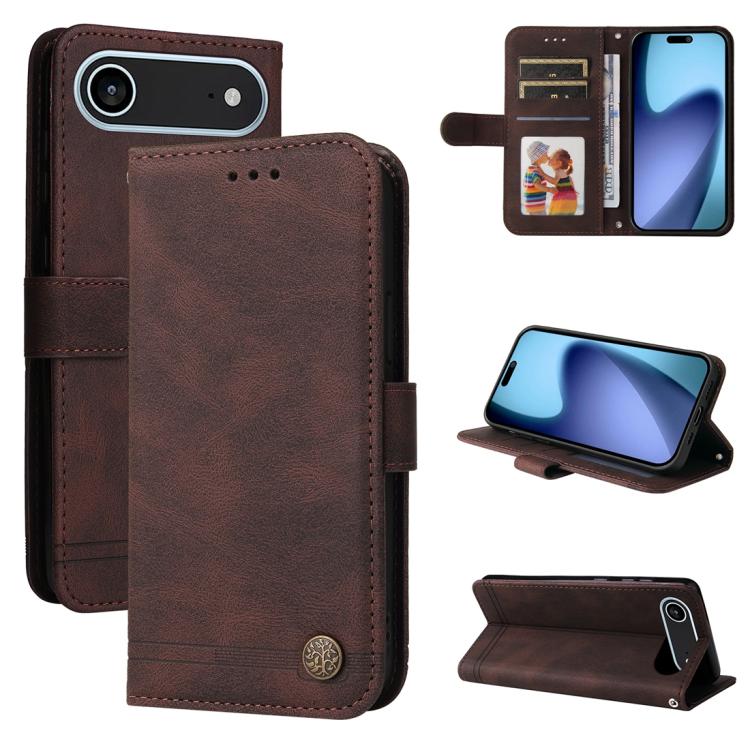 Skin Feel Life Tree Leather Phone Case, For iPhone 17 Air, For iPhone 16 Pro Max, For iPhone 16 Pro, For iPhone 16 Plus