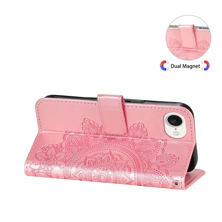 Seven-petal Flowers Embossing Leather Phone Case