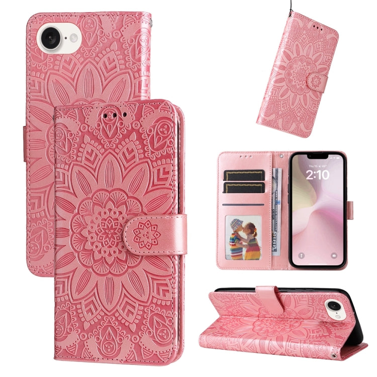Embossed Sunflower Leather Phone Case