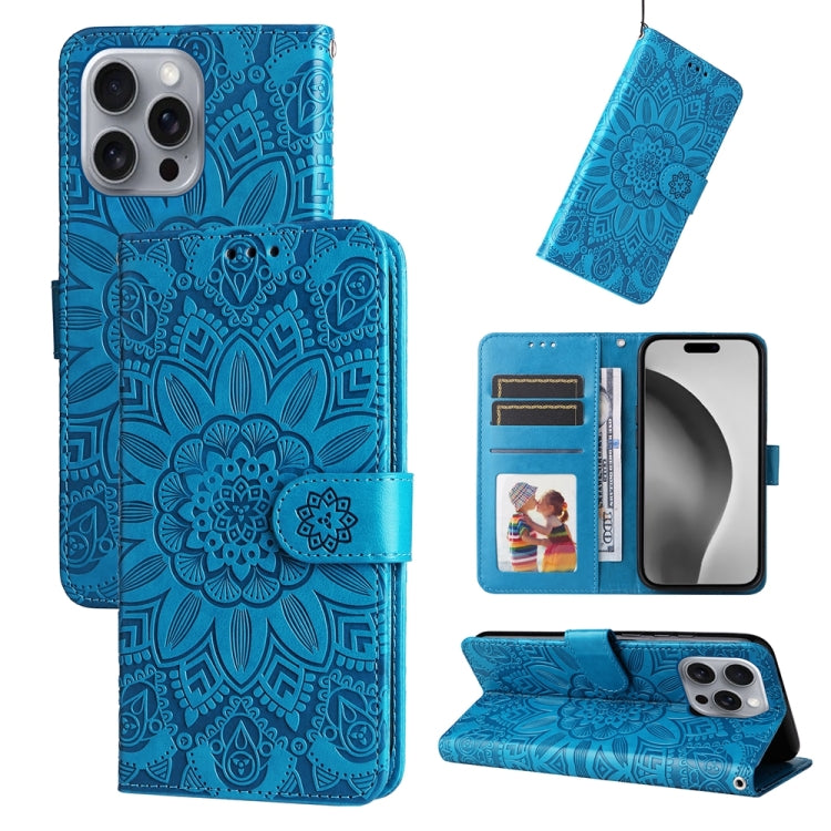 Embossed Sunflower Leather Phone Case, For iPhone 17 Air, For iPhone 16 Pro Max, For iPhone 16 Pro, For iPhone 16 Plus