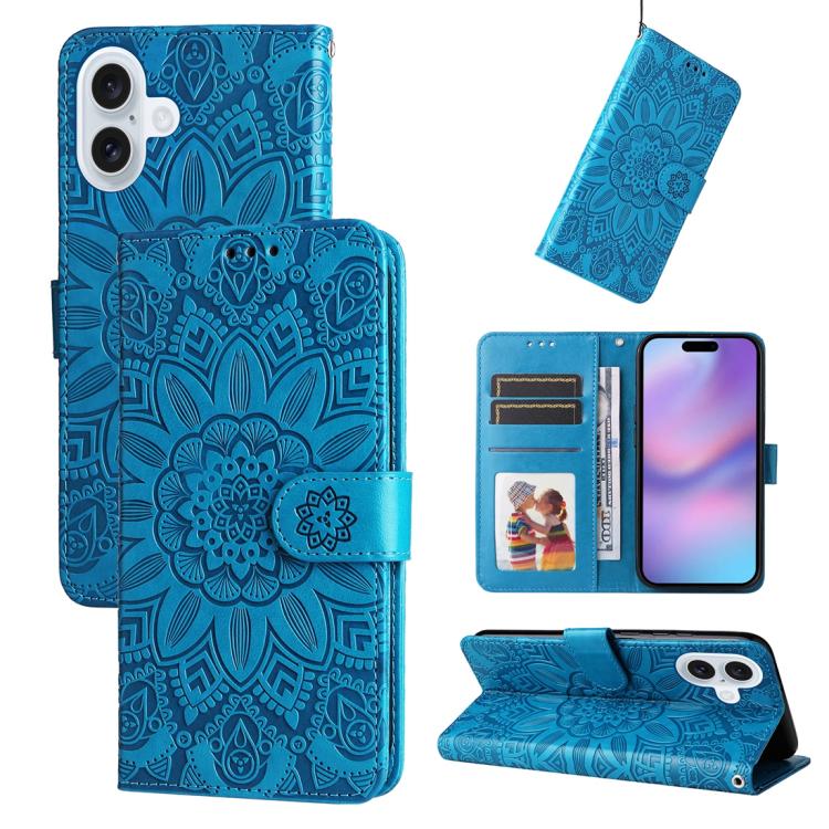 Embossed Sunflower Leather Phone Case