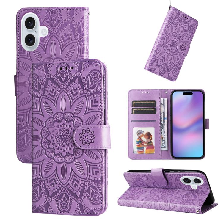 Embossed Sunflower Leather Phone Case