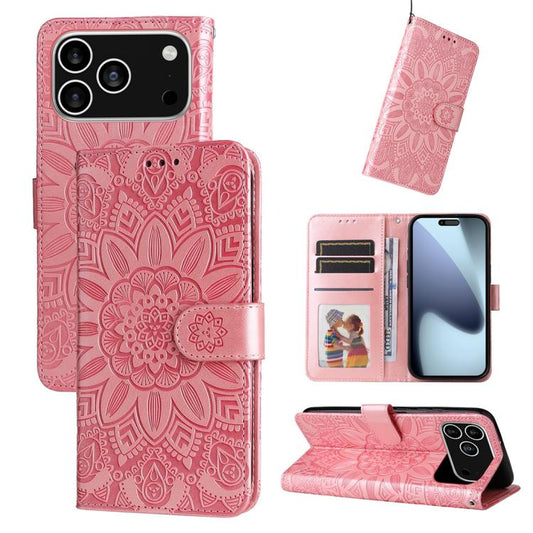 Embossed Sunflower Leather Phone Case
