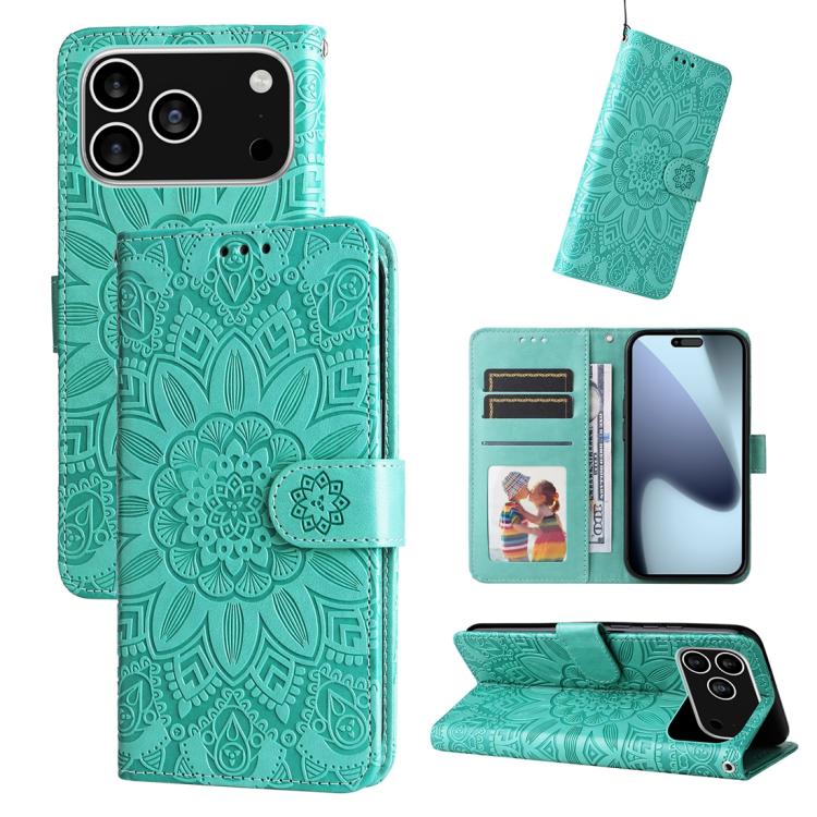 Embossed Sunflower Leather Phone Case