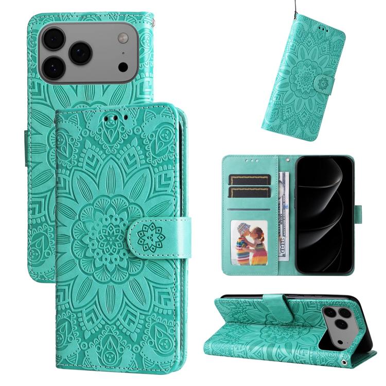 Embossed Sunflower Leather Phone Case