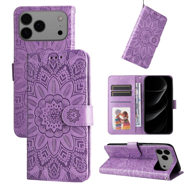 Embossed Sunflower Leather Phone Case