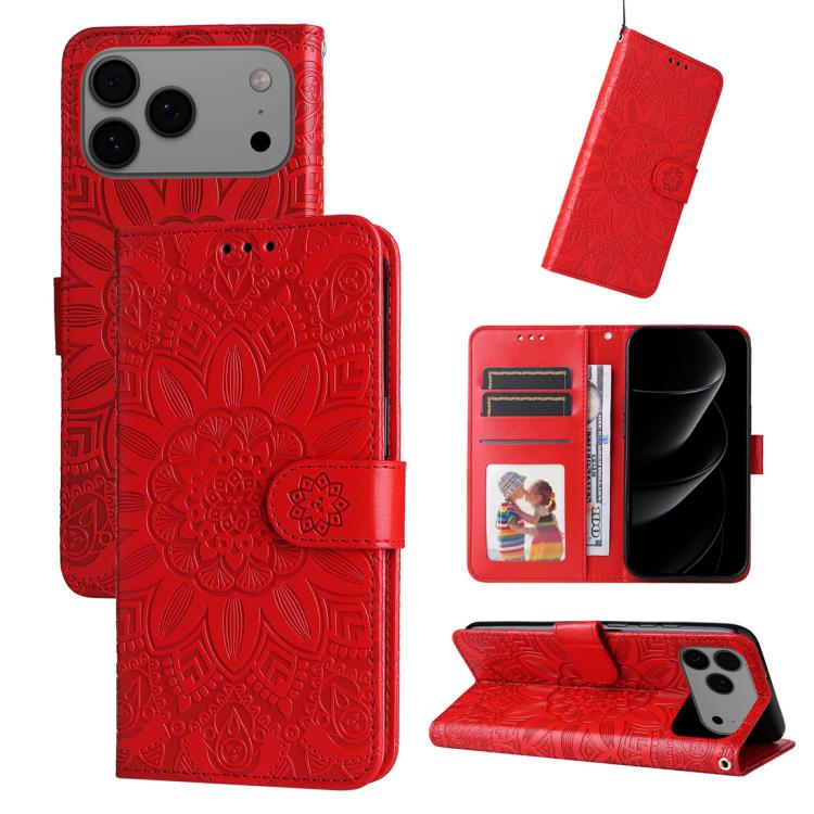 Embossed Sunflower Leather Phone Case