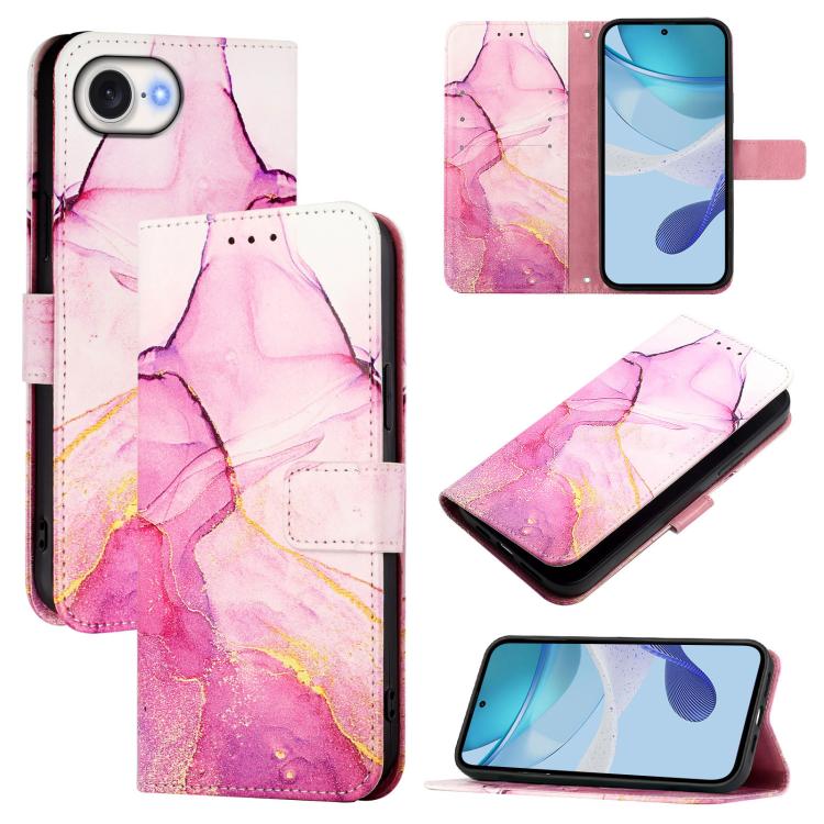 PT003 Marble Pattern Flip Leather Phone Case, For iPhone 16 Pro Max, For iPhone 16 Pro, For iPhone 16 Plus, For iPhone 16