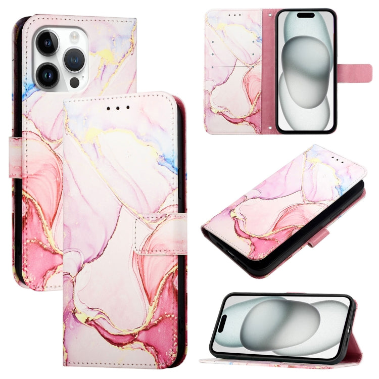 PT003 Marble Pattern Flip Leather Phone Case, For iPhone 16e, For iPhone 15 Pro Max, For iPhone 15 Pro, For iPhone 15 Plus