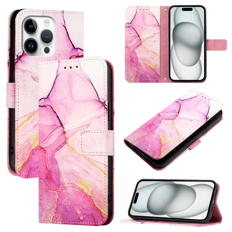 PT003 Marble Pattern Flip Leather Phone Case, For iPhone 16e, For iPhone 15 Pro Max, For iPhone 15 Pro, For iPhone 15 Plus