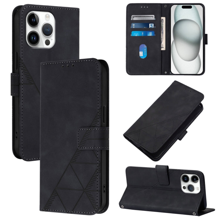 Crossbody 3D Embossed Flip Leather Phone Case, For iPhone 16e, For iPhone 16 Pro Max, For iPhone 16 Pro, For iPhone 16 Plus