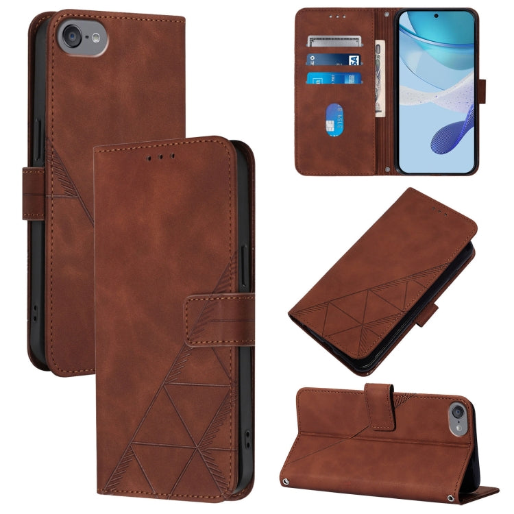 Crossbody 3D Embossed Flip Leather Phone Case, For iPhone 15, For iPod Touch 7 / 6 / 5