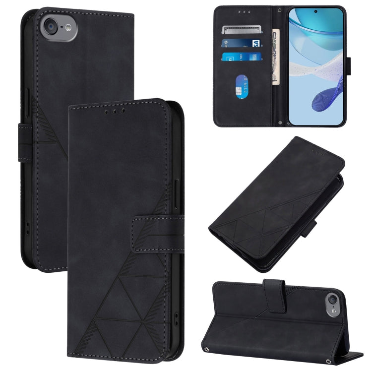 Crossbody 3D Embossed Flip Leather Phone Case, For iPhone 15, For iPod Touch 7 / 6 / 5