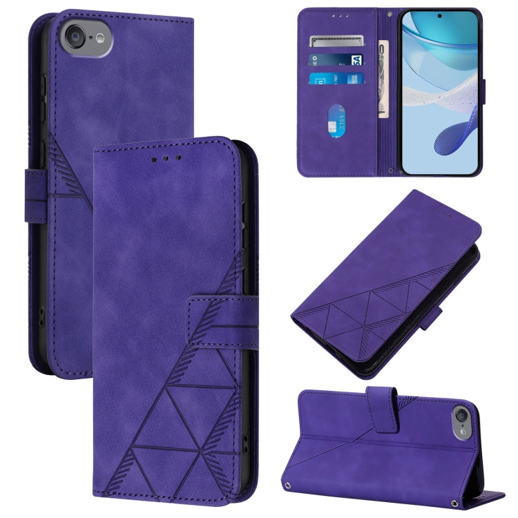 Crossbody 3D Embossed Flip Leather Phone Case, For iPhone 15, For iPod Touch 7 / 6 / 5