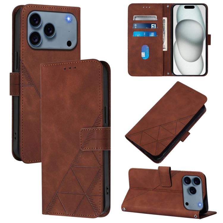Crossbody 3D Embossed Flip Leather Phone Case, For iPhone 17 Pro Max, For iPhone 17 Pro, For iPhone 17, For iPhone Air