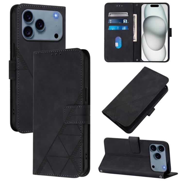 Crossbody 3D Embossed Flip Leather Phone Case, For iPhone 17 Pro Max, For iPhone 17 Pro, For iPhone 17, For iPhone Air