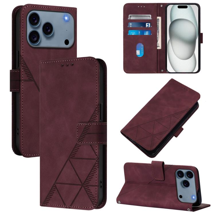 Crossbody 3D Embossed Flip Leather Phone Case, For iPhone 18 Pro / 17 Pro, For iPhone 18 Pro Max / 17 Pro Max, For iPhone 16e / 17e, For iPhone 17