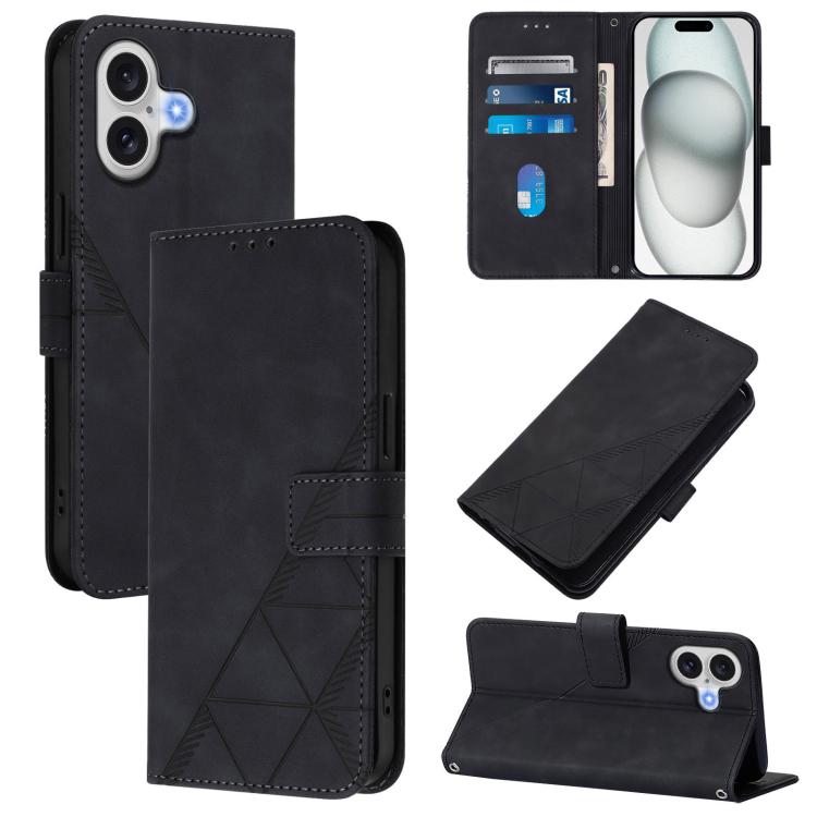 Crossbody 3D Embossed Flip Leather Phone Case, For iPhone 17 Pro Max, For iPhone 17 Pro, For iPhone 17, For iPhone Air