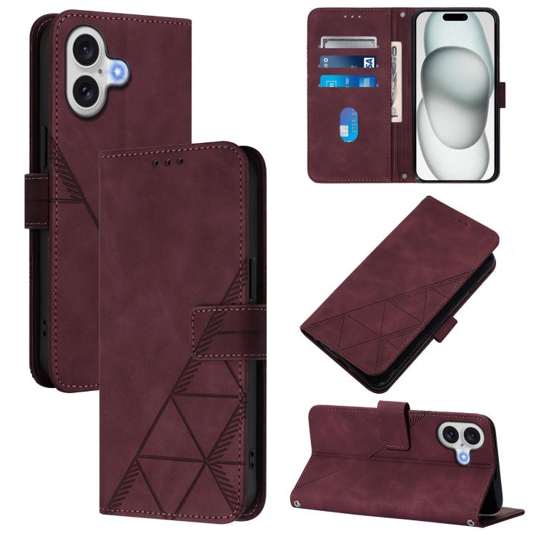 Crossbody 3D Embossed Flip Leather Phone Case, For iPhone 17 Pro Max, For iPhone 17 Pro, For iPhone 17, For iPhone Air