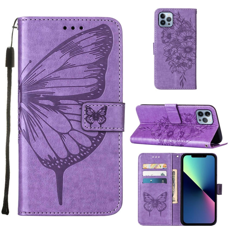 Embossed Butterfly Leather Phone Case, For iPhone 15 Pro Max, For iPhone 15 Pro, For iPhone 15 Plus
