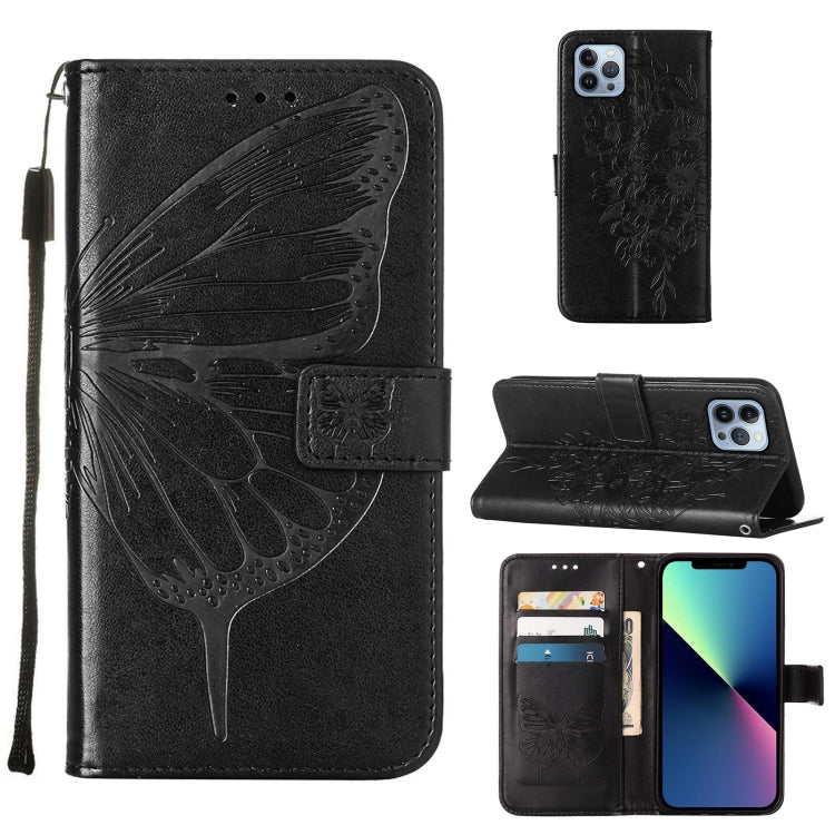 Embossed Butterfly Leather Phone Case, For iPhone 15 Pro Max, For iPhone 15 Pro, For iPhone 15 Plus