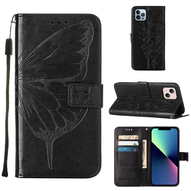 Embossed Butterfly Leather Phone Case, For iPhone 15 Pro Max, For iPhone 15 Pro, For iPhone 15 Plus