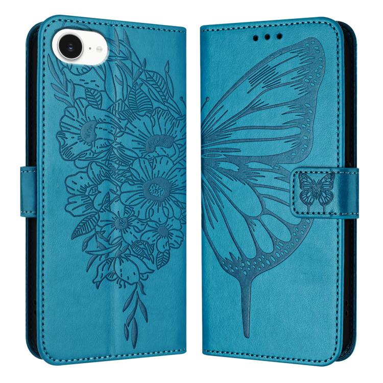 Embossed Butterfly Leather Phone Case, For iPhone 18 Pro / 17 Pro, For iPhone 18 Pro Max / 17 Pro Max, For iPhone 17e / 16e