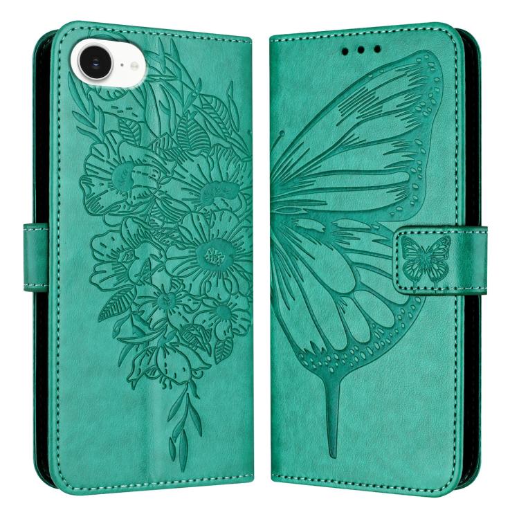 Embossed Butterfly Leather Phone Case, For iPhone Air, iPhone 16e, For iPhone 16 Pro Max