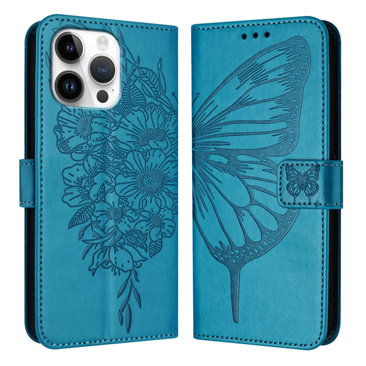 Embossed Butterfly Leather Phone Case, For iPhone Air, iPhone 16e, For iPhone 16 Pro Max