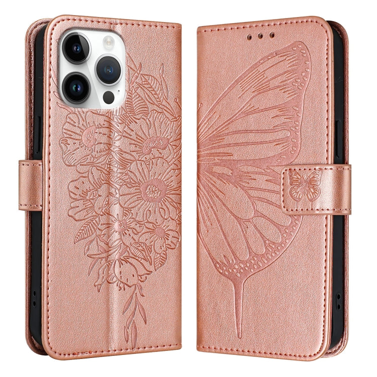 Embossed Butterfly Leather Phone Case, For iPhone Air, iPhone 16e, For iPhone 16 Pro Max
