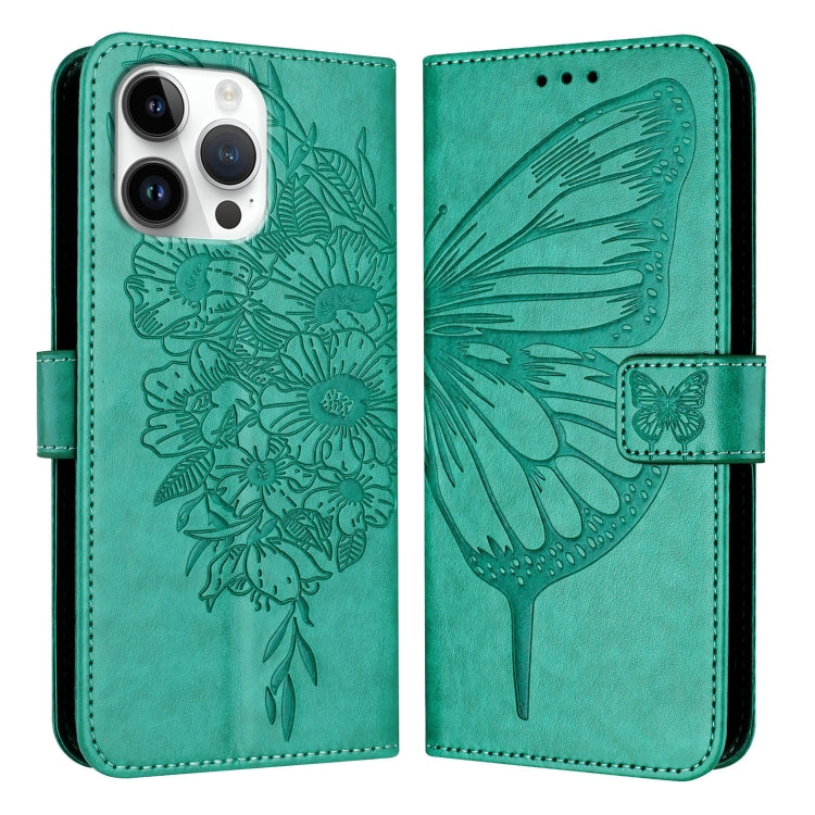 Embossed Butterfly Leather Phone Case, For iPhone Air, iPhone 16e, For iPhone 16 Pro Max