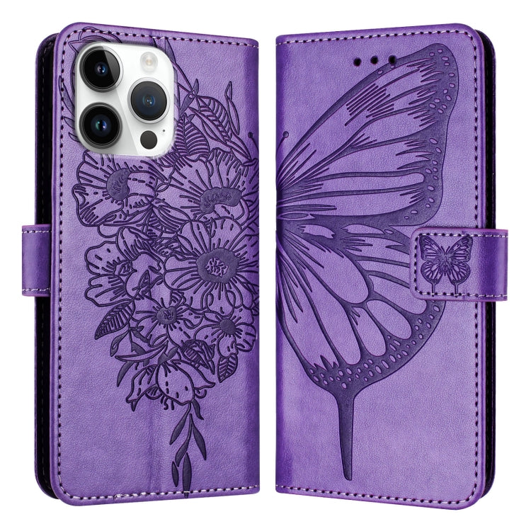 Embossed Butterfly Leather Phone Case, For iPhone Air, iPhone 16e, For iPhone 16 Pro Max