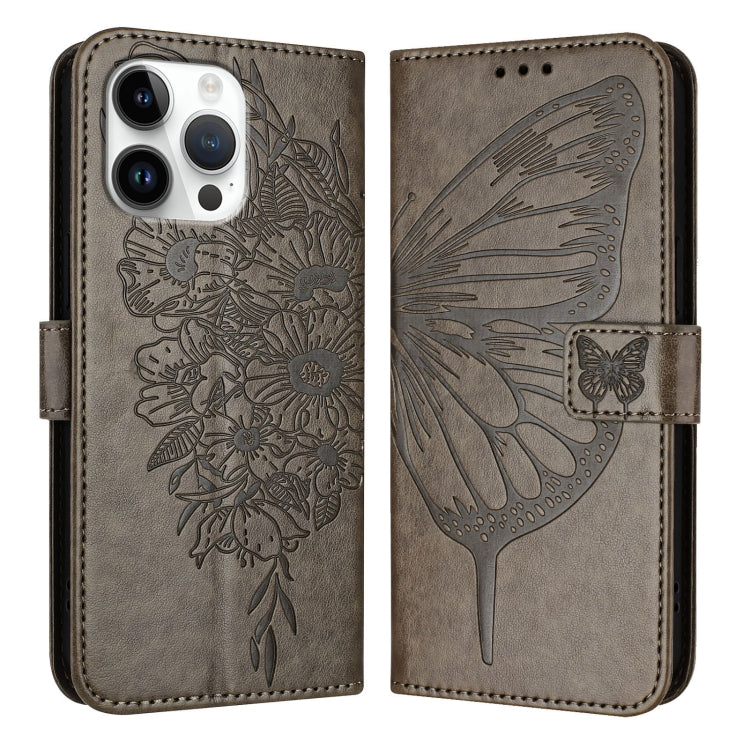 Embossed Butterfly Leather Phone Case, For iPhone Air, iPhone 16e, For iPhone 16 Pro Max