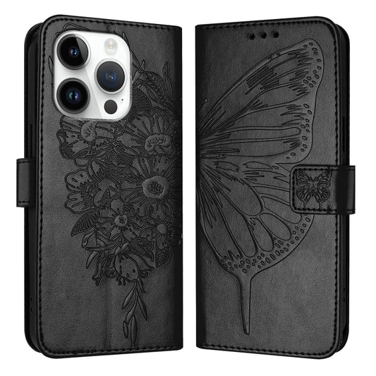Embossed Butterfly Leather Phone Case, For iPhone 16 Pro, For iPhone 16 Plus, For iPhone 16