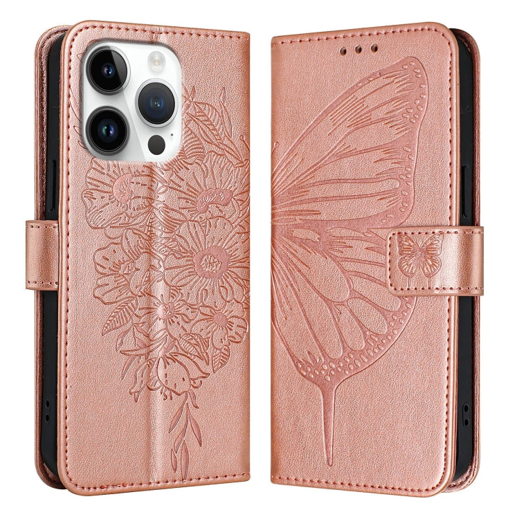 Embossed Butterfly Leather Phone Case, For iPhone 16 Pro, For iPhone 16 Plus, For iPhone 16