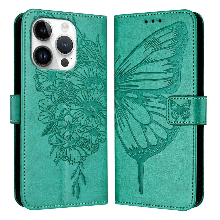 Embossed Butterfly Leather Phone Case, For iPhone 16 Pro, For iPhone 16 Plus, For iPhone 16