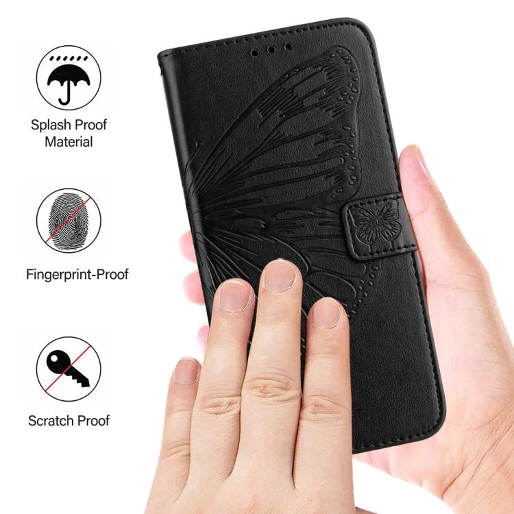 Embossed Butterfly Leather Phone Case, For iPhone 18 Pro / 17 Pro, For iPhone 18 Pro Max / 17 Pro Max, For iPhone 17e / 16e